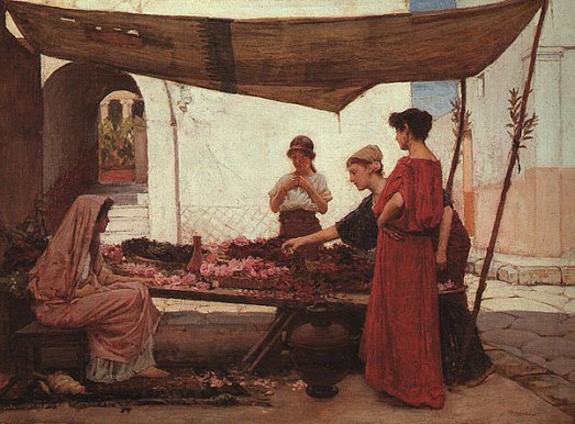 John William Waterhouse - A Grecian Flower Market