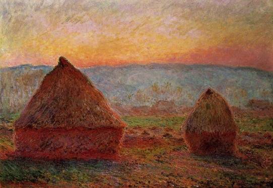 Claude Monet - Grainstacks, Sunset