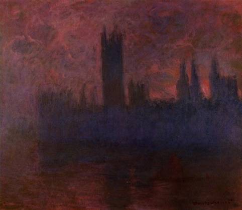 Claude Monet - Houses of Parliament, London, Symphony in Rose