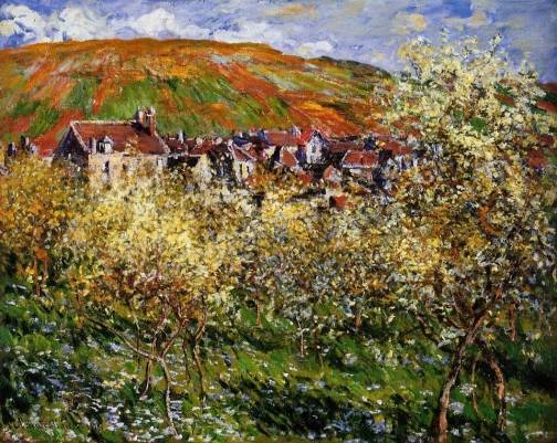 Claude Monet - Plum Trees in Blossom at Vetheuil