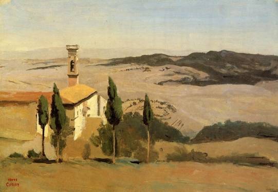 Jean-Baptiste-Camille Corot - Volterra - Church and Bell Tower