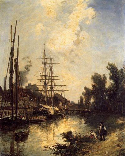 Johann-Barthold Jongkind - Boats Dockside