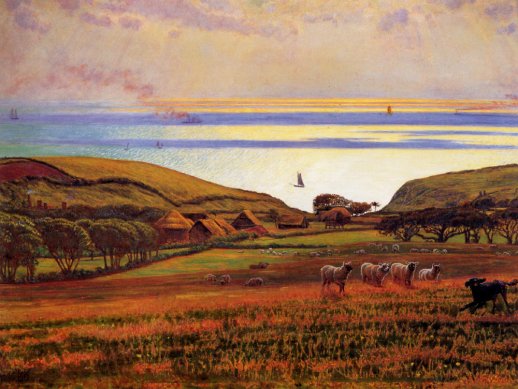 William Holman Hunt - Fairlight Downs Sunlight On The Sea