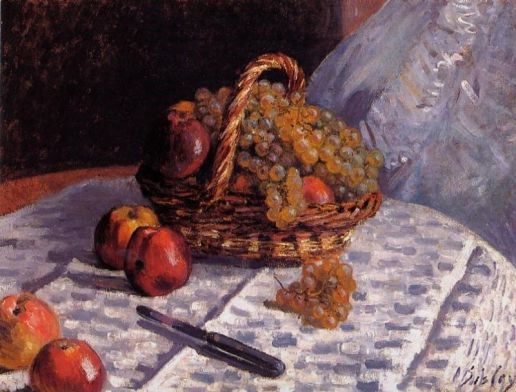 Alfred Sisley - Still Life - Apples and Grapes