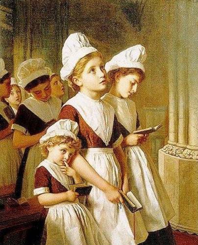 Sophie Anderson - Young Girls at Prayer in the Chapel