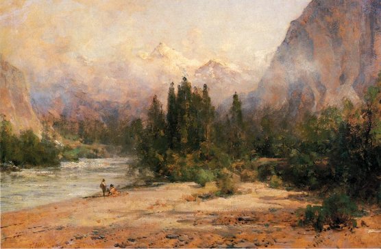 Thomas Hill - Bow River Gap At Banff On Canadian Pacific Railroad