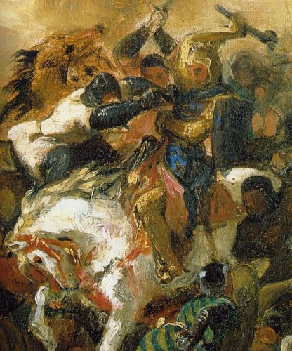 The Battle of Tailleburg (Detail of Louis IX on white horse)