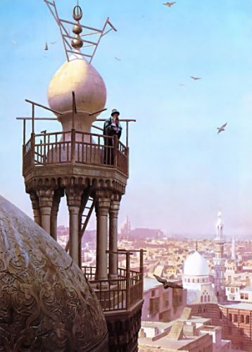 A Muezzin Calling from the Top of a Minaret