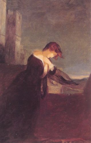 Lady on the Battlements of a Castle