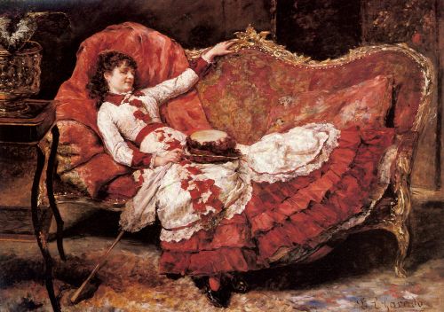 An Elegnat Lady in a Red Dress