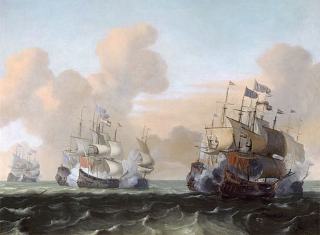 Battle at Sea between Hollanders and Pirates, c.1675