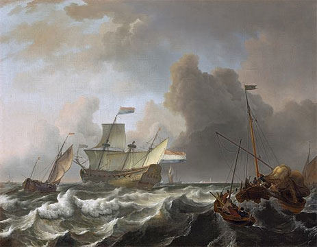 Ships in a Storm off Enkhuizen, c.1690