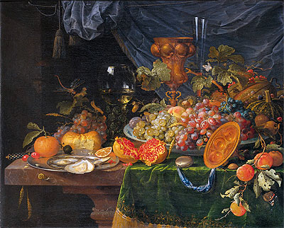 Still Life with Fruit and Oysters, c.1660/79