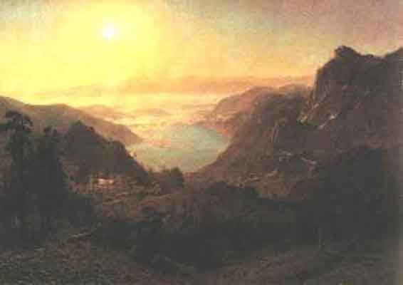 Albert Bierstadt VIEW OF DONNER LAKE Oil Painting