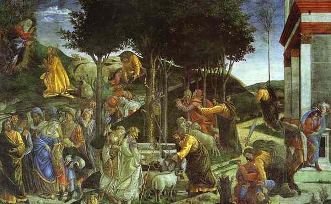 Alessandro Botticelli Scenes from the Life of Moses. Oil Painting