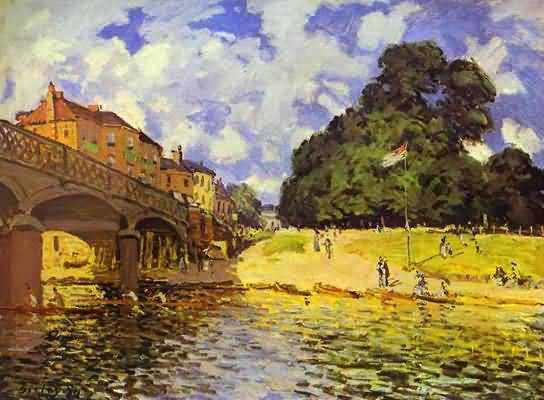 Alfred Sisley Bridge at Hampton Court Oil Painting