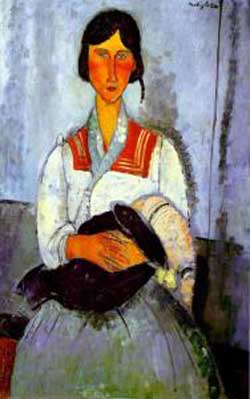 Amedeo Modigliani Gypsy Woman with Child Oil Painting