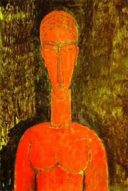 Amedeo Modigliani The Red Bust Oil Painting