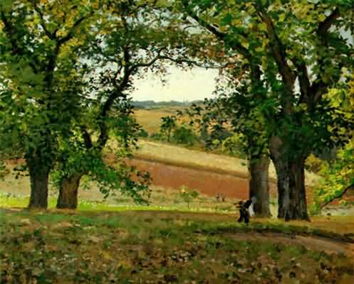 Camille Pissarro The Chestnut Trees at Osny Oil Painting