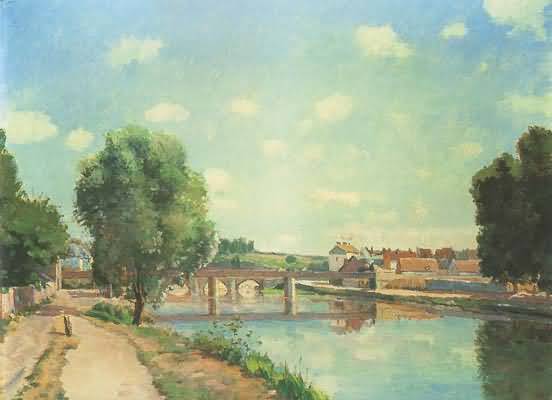 Camille Pissarro The Railway Bridge at Pontoise Oil Painting