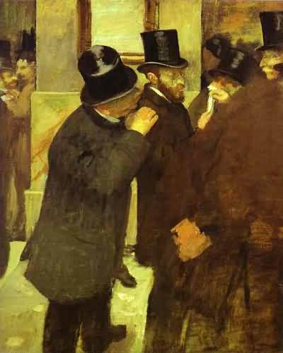 Edgar Degas At the Stock Exchange Oil Painting