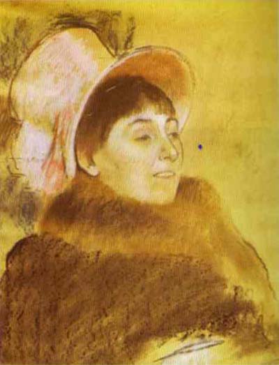 Edgar Degas Portrait of Madame Dietz Monnim Oil Painting