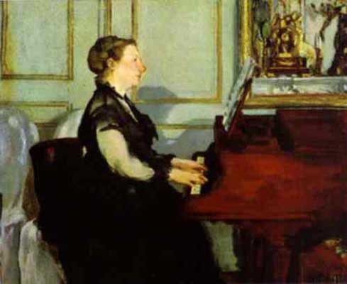 Edouard Manet Mme Manet at the Piano Oil Painting