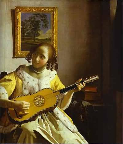 Jan Vermeer The Guitar Player Oil Painting