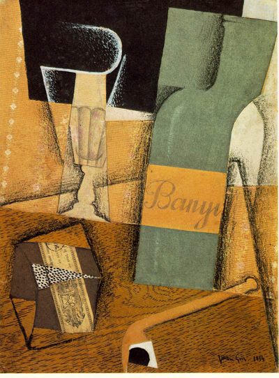 Juan Gris The Bottle Of Banyuls Oil Painting