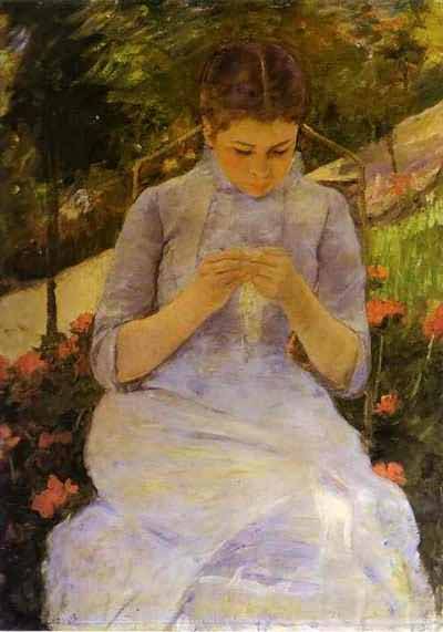 Mary Cassatt Sewing Woman Oil Painting
