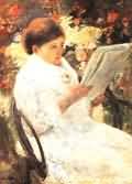 Mary Cassatt Woman Reading in a Garden Oil Painting