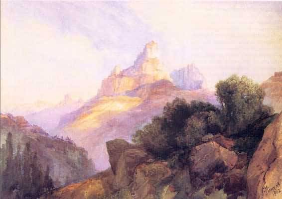 Thomas Moran Cathedral Rock Oil Painting