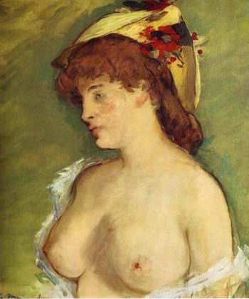 Blonde with Bare Breasts. c.1878