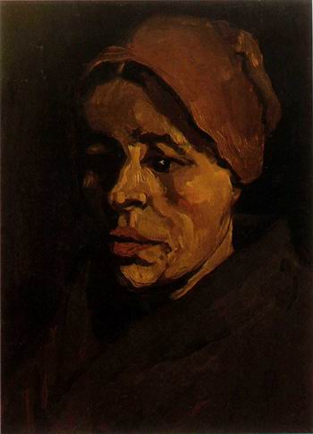 Head of a Peasant Woman with Brownish Cap ,Nuenen: January, 1885