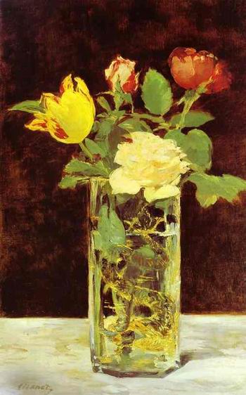 Roses and Tulips in a Vase. c.1882