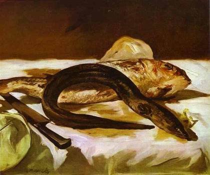 Still Life with Eel and Red Muller. 1864