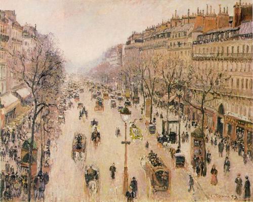 The Boulevard Montmartre on a Cloudy Morning. 1897