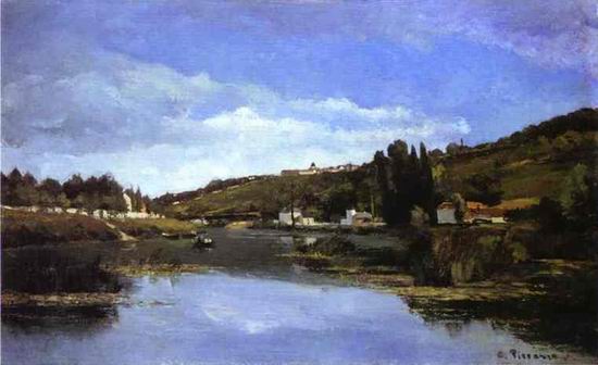 Chennevieres au bord de la Marne. c. 1864 65.