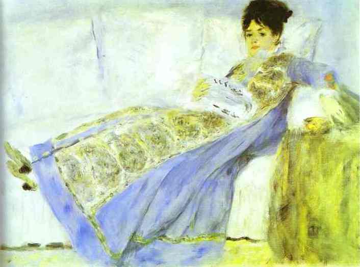 Mme. Monet Reading Le Figaro. 1872.