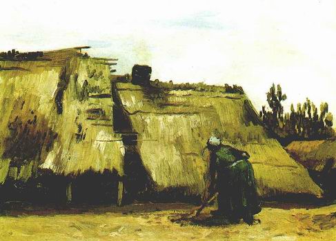 Peasant Woman Digging in Front of Her Cottage,Nuenen: June, 1885