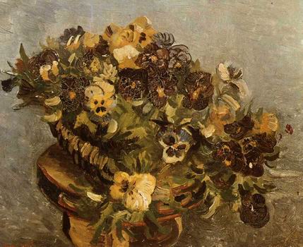 Tambourine with Pansies,Paris: Spring, 1886