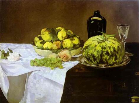 Still Life with Melon and Peaches. c.1866 c.1866