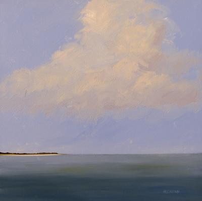 Impressionist Minimalist Seascape with Clouds