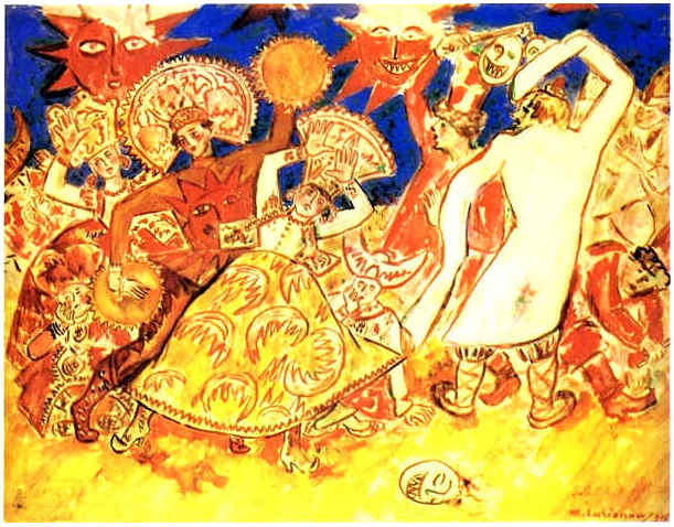 A Group Of Dancers And A Mask On The Floor