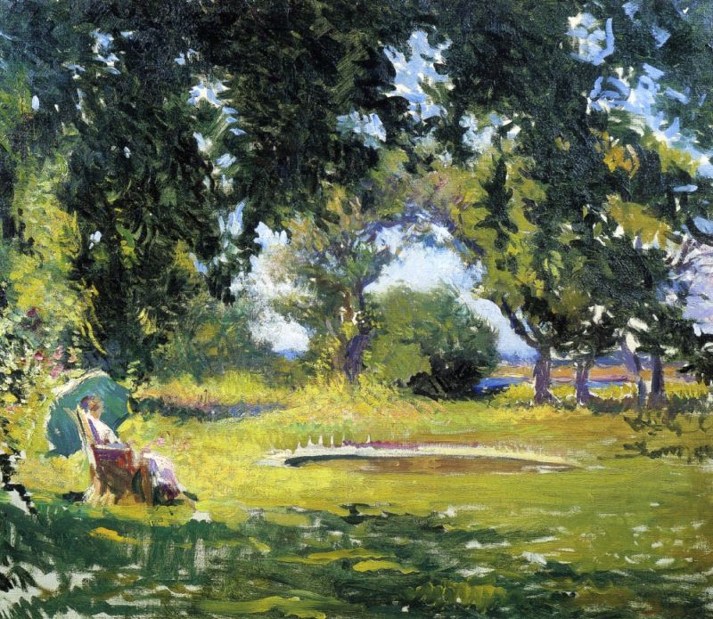 Seated Woman by a Pond