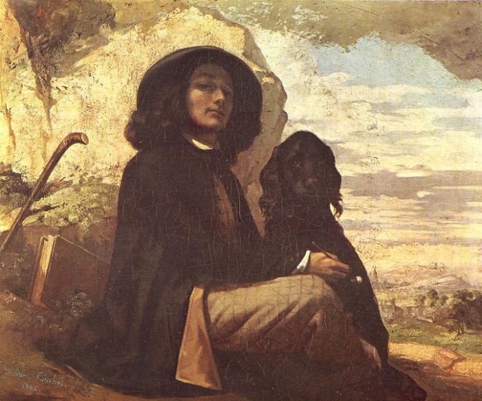 Self Portrait With Black Dog