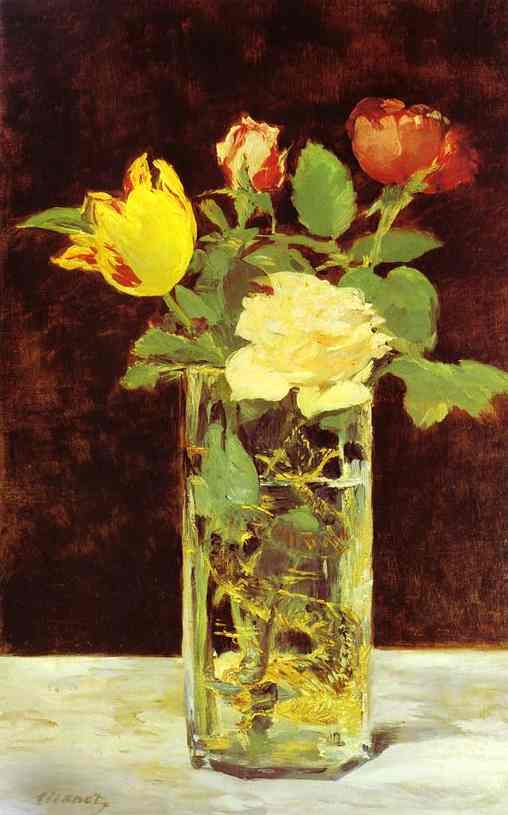 Roses And Tulips In A Vase