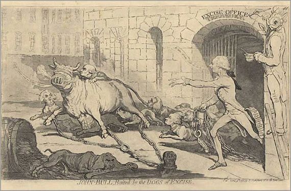 John Bull Baited by the Dogs of Excise