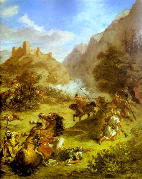 Arabs Skirmishing In The Mountains