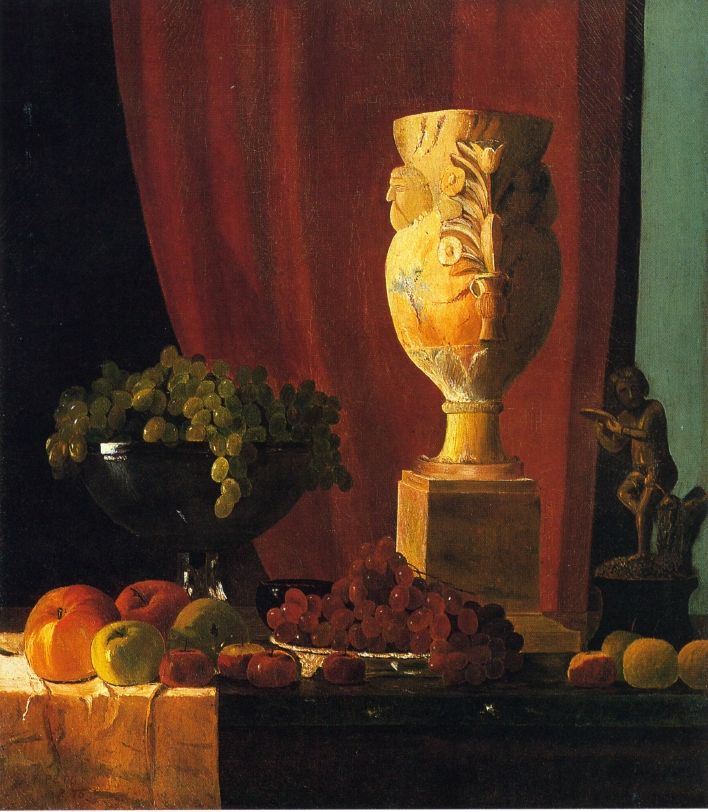 Fruit, Vase and Statuette